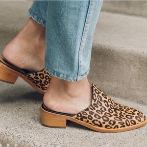 Soludos Leopard Venetian Mule Slide Shoes